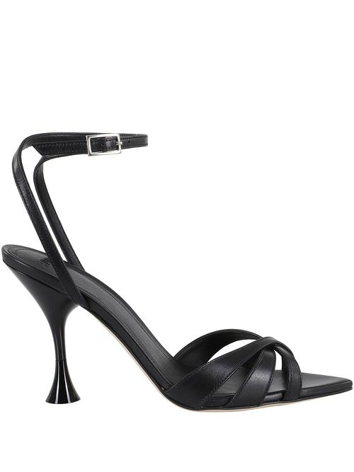 95mm leather sandals - Black