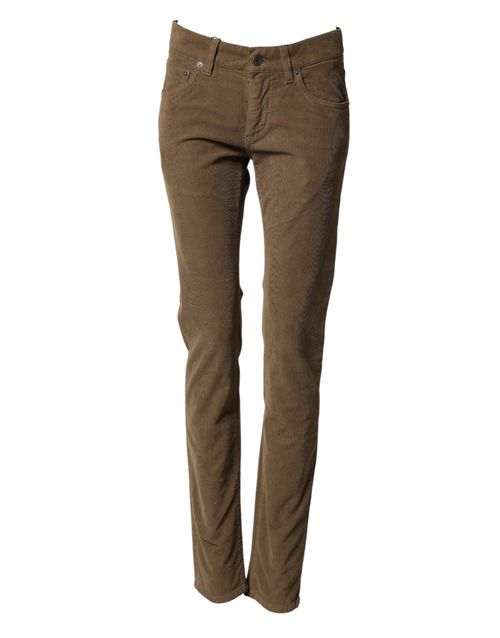Cotton Stretch Skinny Jeans — Brown