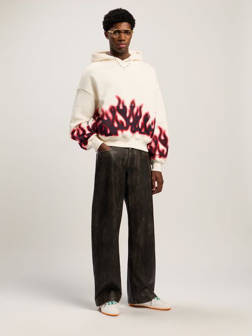 Flames Loose Hoodie Man  Off White