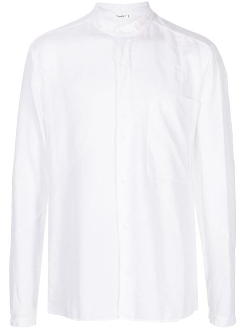 Band-collar panelled shirt - White
