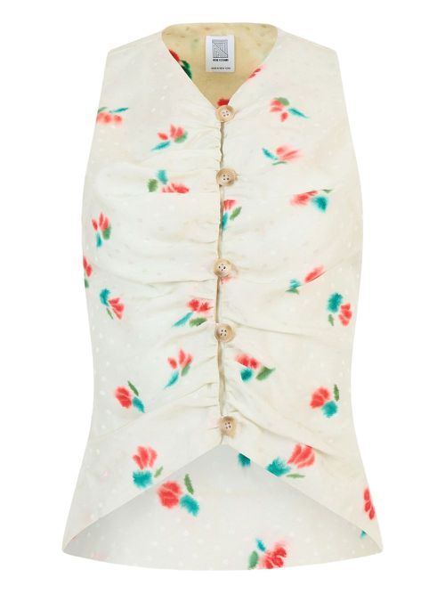 Rosie Assoulin tulip-jacquard button-up vest - White