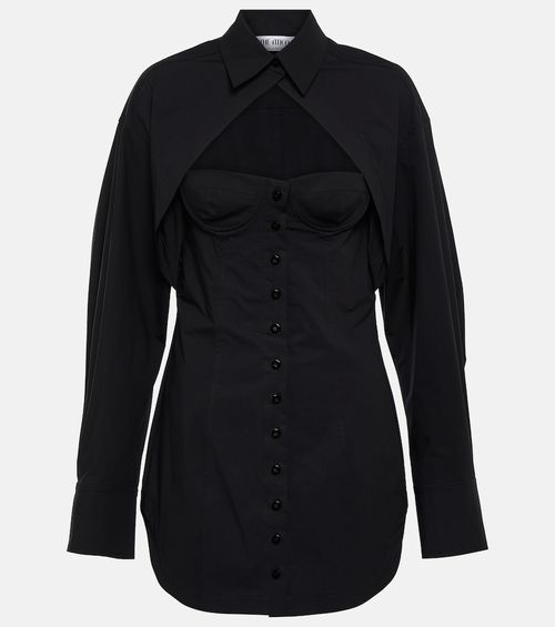 Cutout cotton-blend minidress
