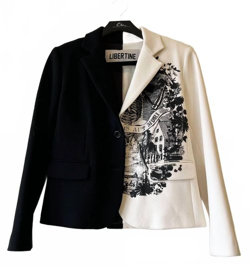 Women's Flower Garland Jacket In Black, White