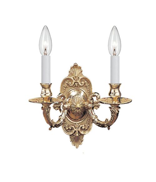 2-Light 10" Wall Sconce in Polished Bra