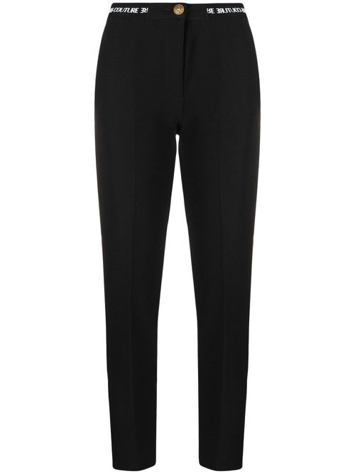 Logo-waist tailored trousers - Black