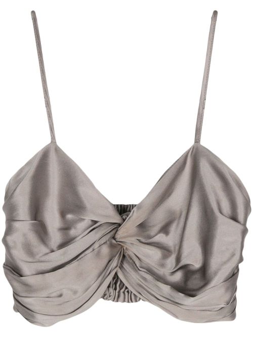 Martina silk cropped top - Grey
