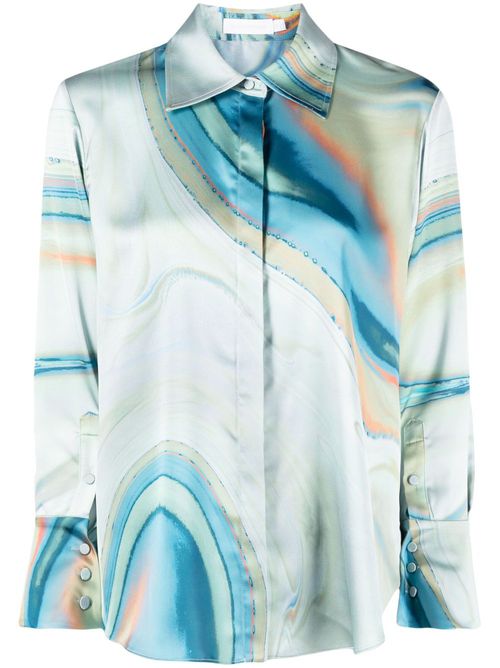 Elika marble-print shirt - Green