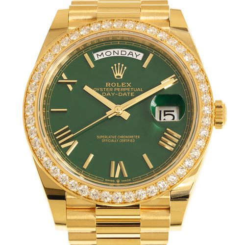 Day-Date 40 Automatic Green Dial Mens 18kt Yellow Gold President Watch M228348rbr-0040