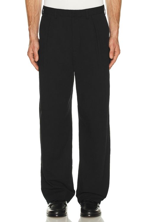 Palmes Wide Pleated Suit Trousers in Black - Black. 50 also