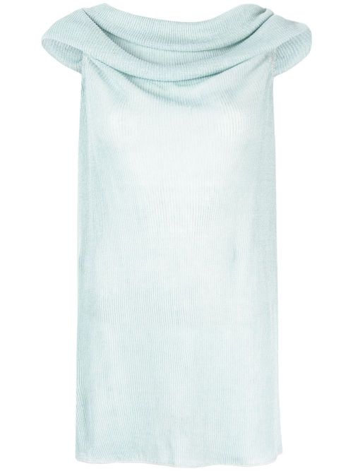 Draped-design sleeveless top - Blue