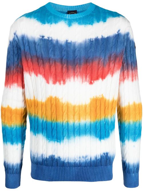 Tie-dye pattern cotton jumper - Blue