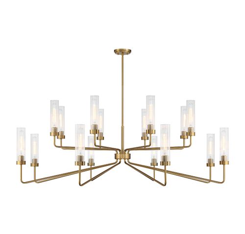 Warm Brass 16 Light Chandelier from the Baker Collection