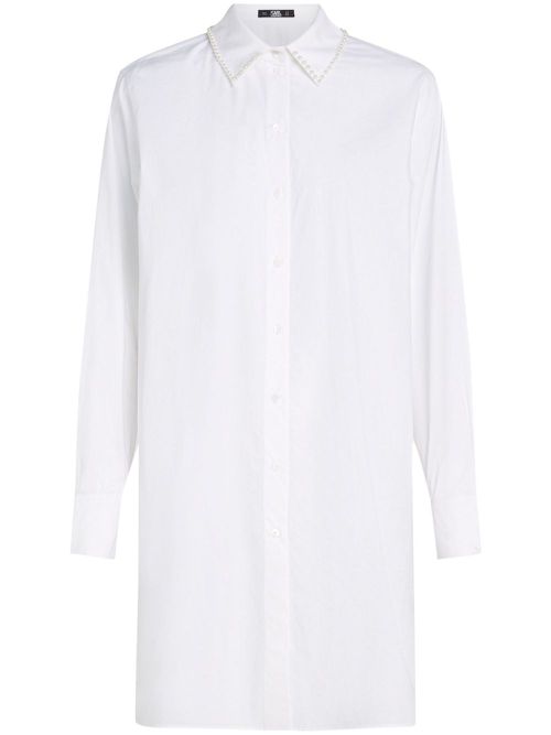 Pearl-embellished tunic - White