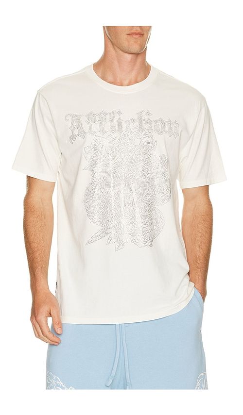 Affliction Grease Mob Short Sleeve Tee in White. XL/1X. Also in S