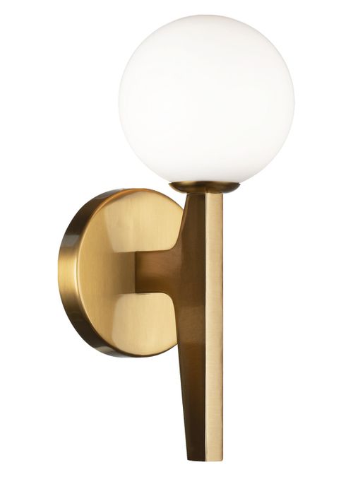 Aged Gold Brass LED Wall Sconce from the Scriben Collection