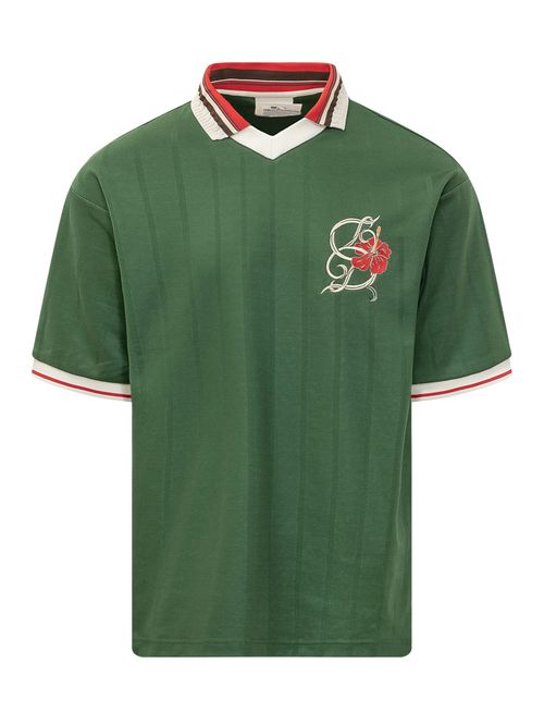 Green Solid Shirt Collar Polo