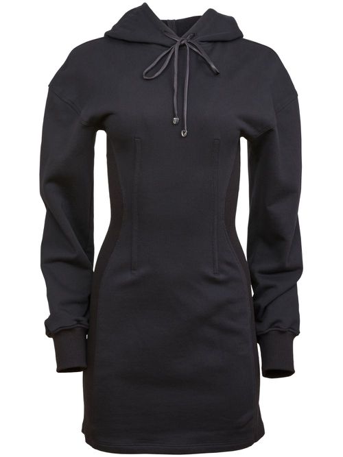 Terry hooded dress - Black