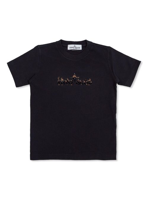Compass-print cotton T-shirt - Black
