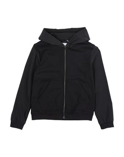 Kid Boy Sweatshirt Black Size 10 Polyester, Cotton, Polyamide, Elastane