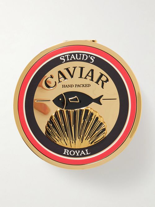 Caviar Enamel Gold-tone Clutch - One size