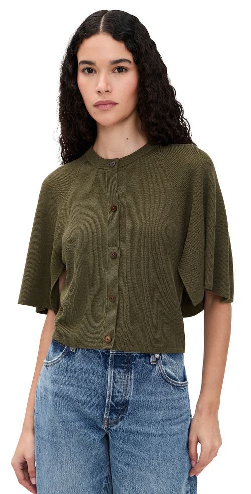 The Flounce Sweater Military Green