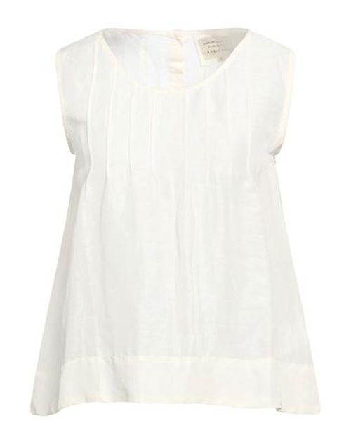Woman Top Cream Size 2 Linen, Viscose, Modal