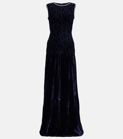 Embellished velvet gown