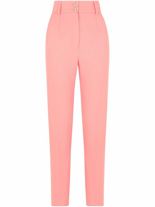 High-waisted tailored trousers - Pink