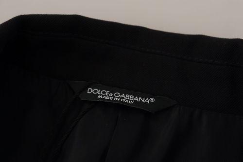 Virgin Wool Double-Breasted Blazer — Black