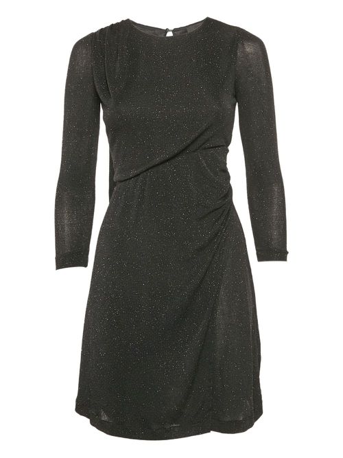 Sparkle-embellished fitted dress - Black
