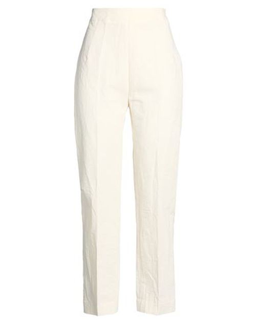 Woman Pants Ivory Size 6 Cotton, Linen