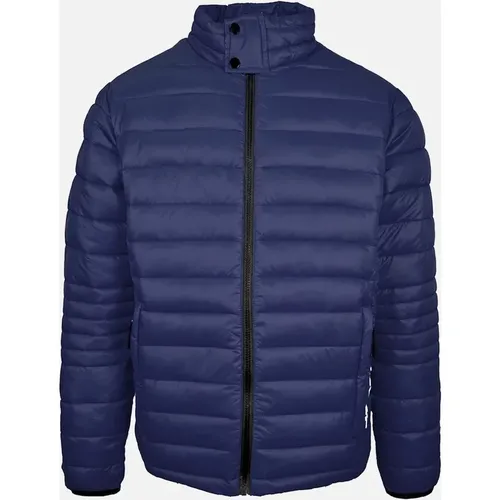 Men's Plein Sport Plain Padded Navy Blue Jacket - : 46/Regular