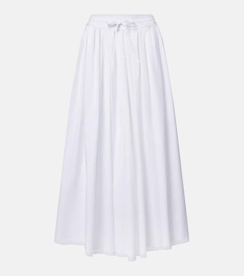 Cotton poplin midi skirt