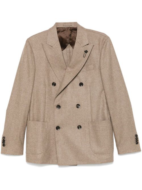 Prince Of Wales-check blazer - Brown
