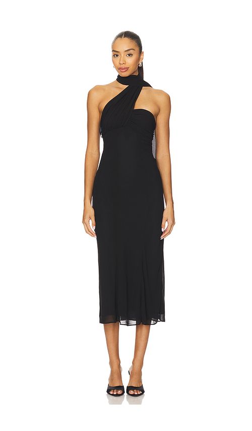 Lovers and Friends Willow Midi Dress in Black. L. Also in M, S, XL