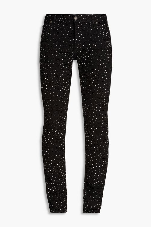 Skinny-fit studded denim jeans - Black - 31