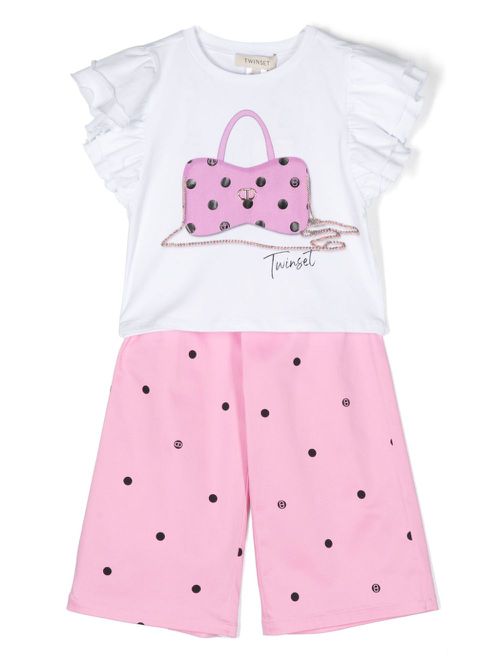 Polka dot trousers set - Pink