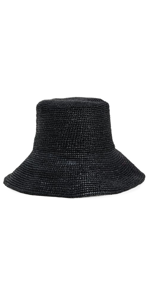 Crochet Raffia Sun Hat Black