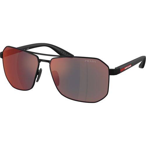 Prada Linea Rossa Man Prada Linea Rossa PS A53S DG008F Sunglasses Metal Black Grey Pilot Mirrored