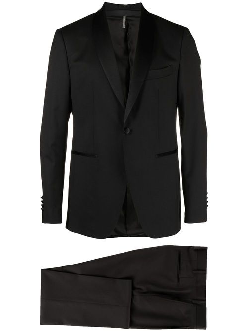 Shawl-lapels single-breasted blazer - Black