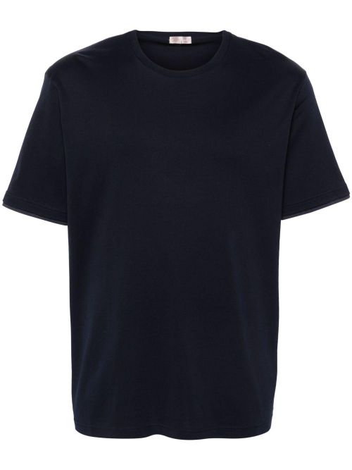 Crewneck Cotton T-Shirt — Navy