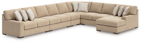Larce 6-Piece Performance Fabric Sectional with Chaise, Dune