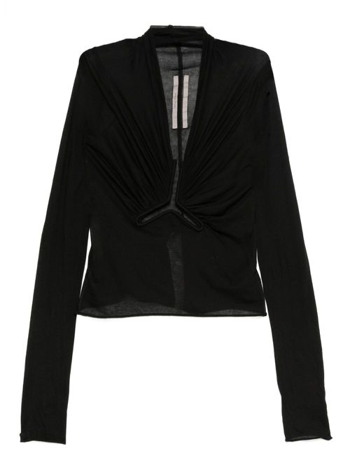 Cut-out long-sleeve top - Black