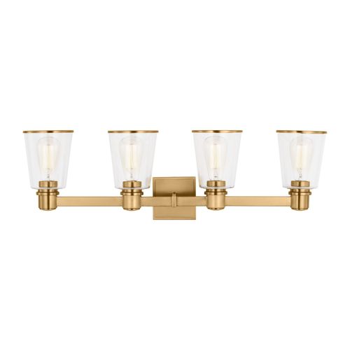 Alessa 4-Light Bathroom Vanity Light in Burnished Bra