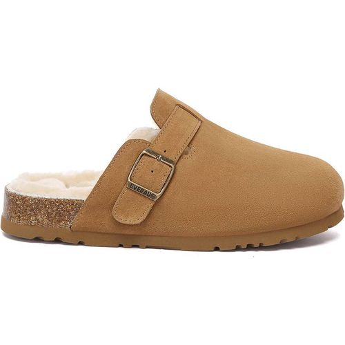 EverAu Australia Women's Sheepskin Hazco Clogs with Eva Sole in Brown