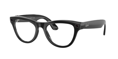 Ray-Ban Unisex  RW4010 Ray-Ban | Meta Skyler -  Frame color: Black, Lens color: Clear/Cerulean Blue