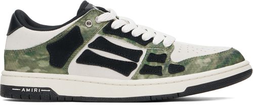 Khaki & Beige Camo Skel Top Low Sneakers