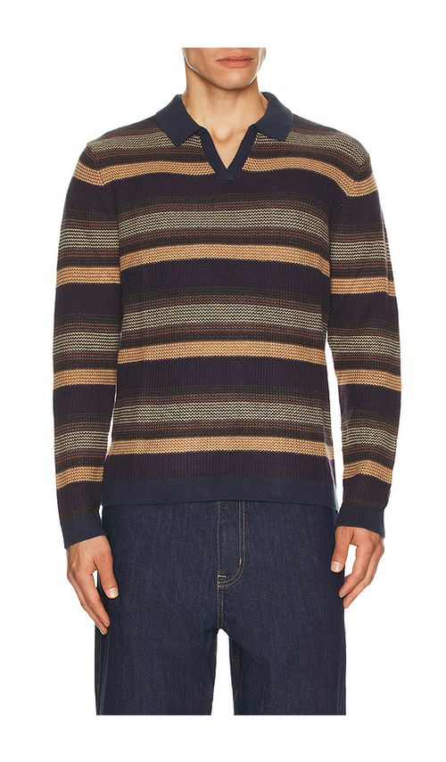 Marine Layer Liam Sweater Polo in Brown. S. Also in L, M, XL/1X