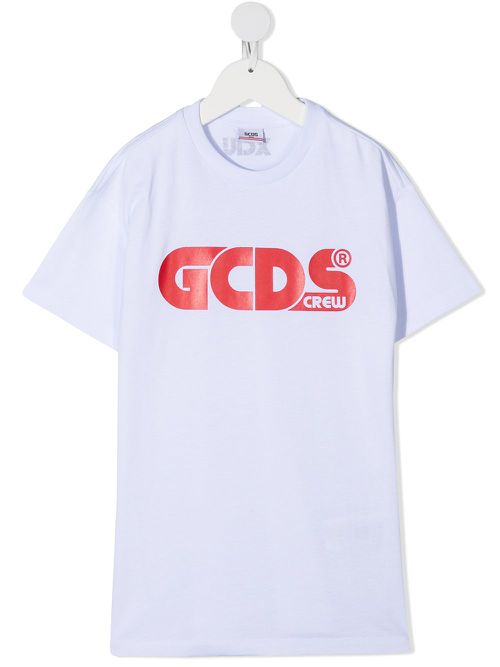 Gcds Kids logo print short-sleeved T-shirt dress - White