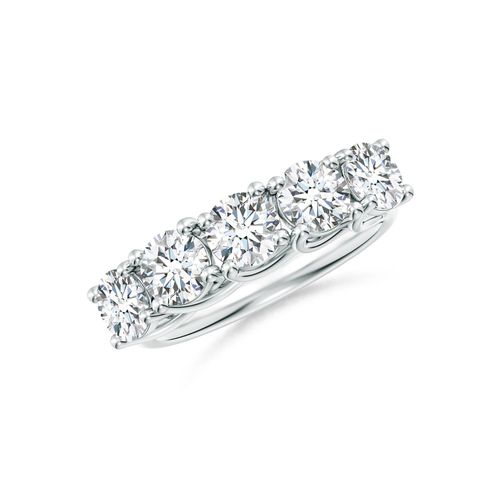 Angara 2.0 Carats Half Eternity Five Stone Diamond Wedding Band in 18K White Gold